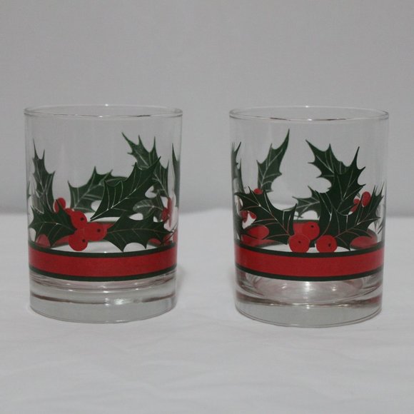 Set Of 2 Holly Christmas Glasses - Picture 1 of 7